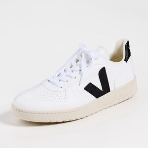 Veja V-10 Leather Sneakers - Extra White and Black